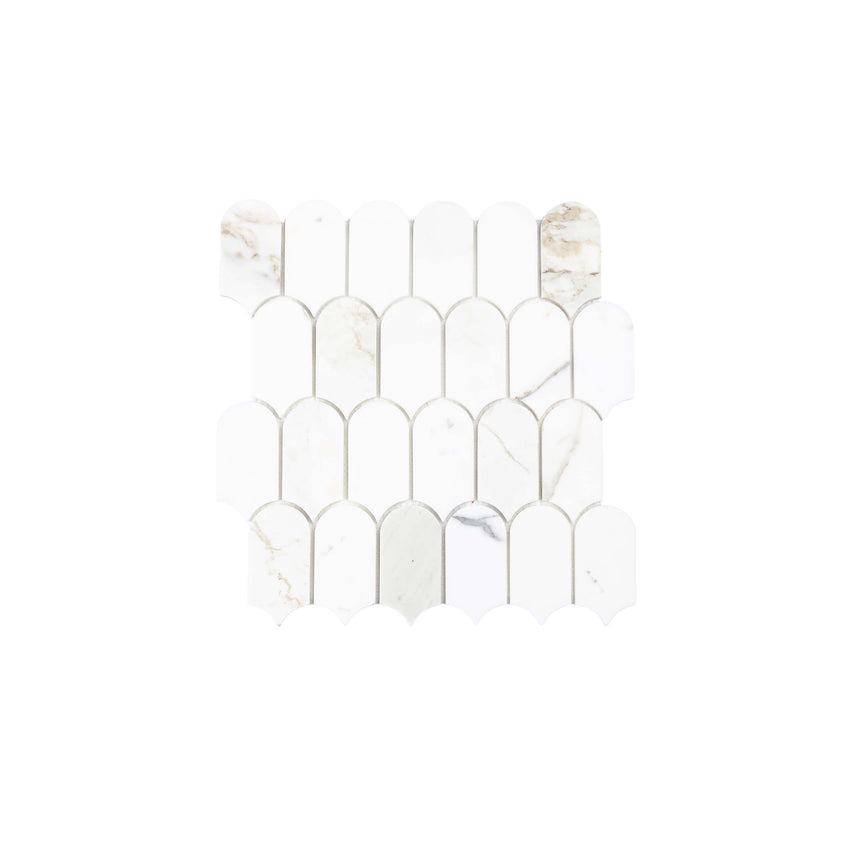 Marble Mosaic Feather 96x48mm Honed Calacatta Gold