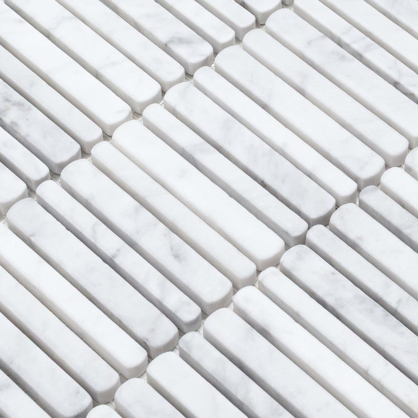 Minuet Natural Stone Mosaic Finger 327x298 Tumbled Carrara