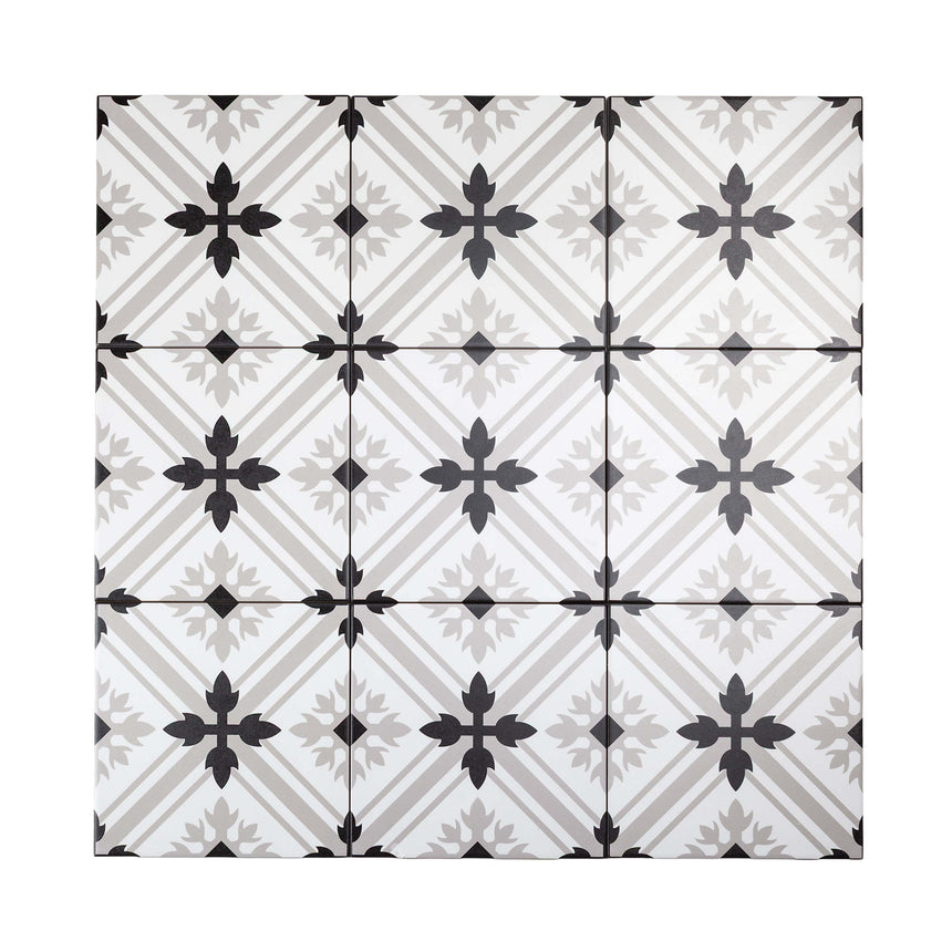 Pattern Tile 200x200 Matt Mix 2625 Encaustic Look Pressed