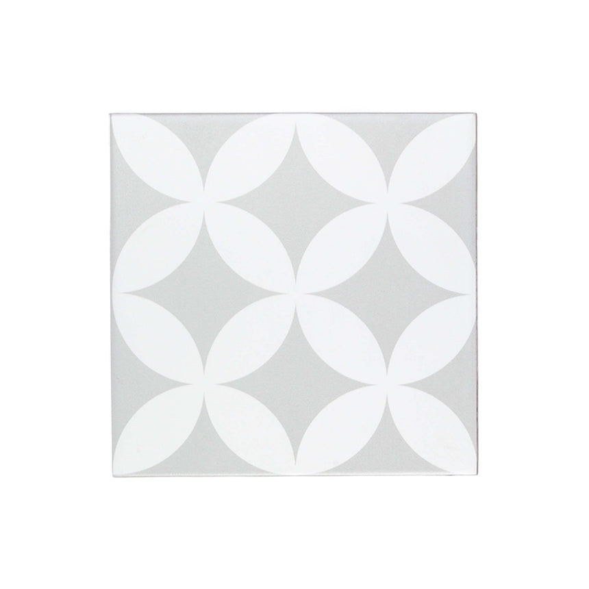 Pattern Tile 200x200 Matt Grey 211619 Encaustic Look Pressed