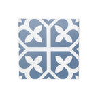 Pattern Tile 200x200 Matt Baby Blue Encaustic Look Pressed