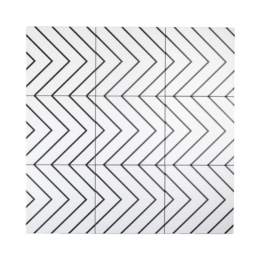 Pattern Tile 200x200 Matt White 210130 Encaustic Look Pressed
