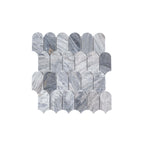 Marble Mosaic Feather 96x48mm Honed Carrara Grey