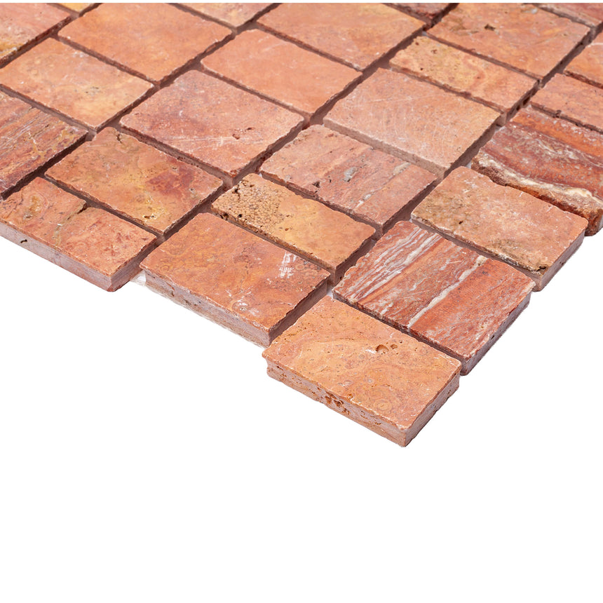 Marble Mosaic Scarpa Varies Honed Red Travertine