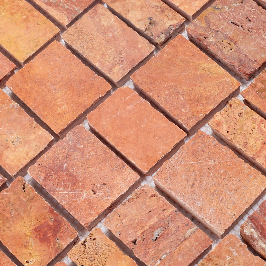 Marble Mosaic Scarpa Varies Honed Red Travertine