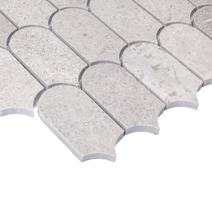 Marble Mosaic Feather 96x48mm Honed New Grey