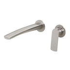 Phoenix Mekko SwitchMix Wall Basin / Bath Mixer Set 200mm Round Plates Brushed Nickel (Complete Kit) - Lead Free