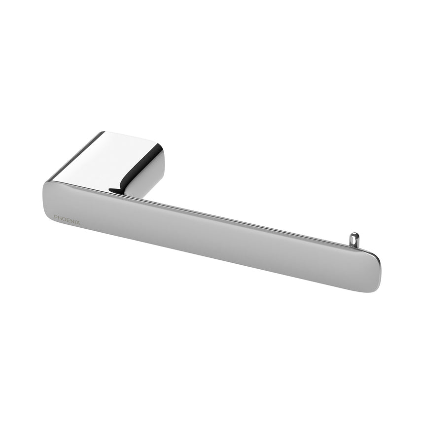 Phoenix Nuage chrome toilet roll holder by Tilemall with porcelain insert and black grip