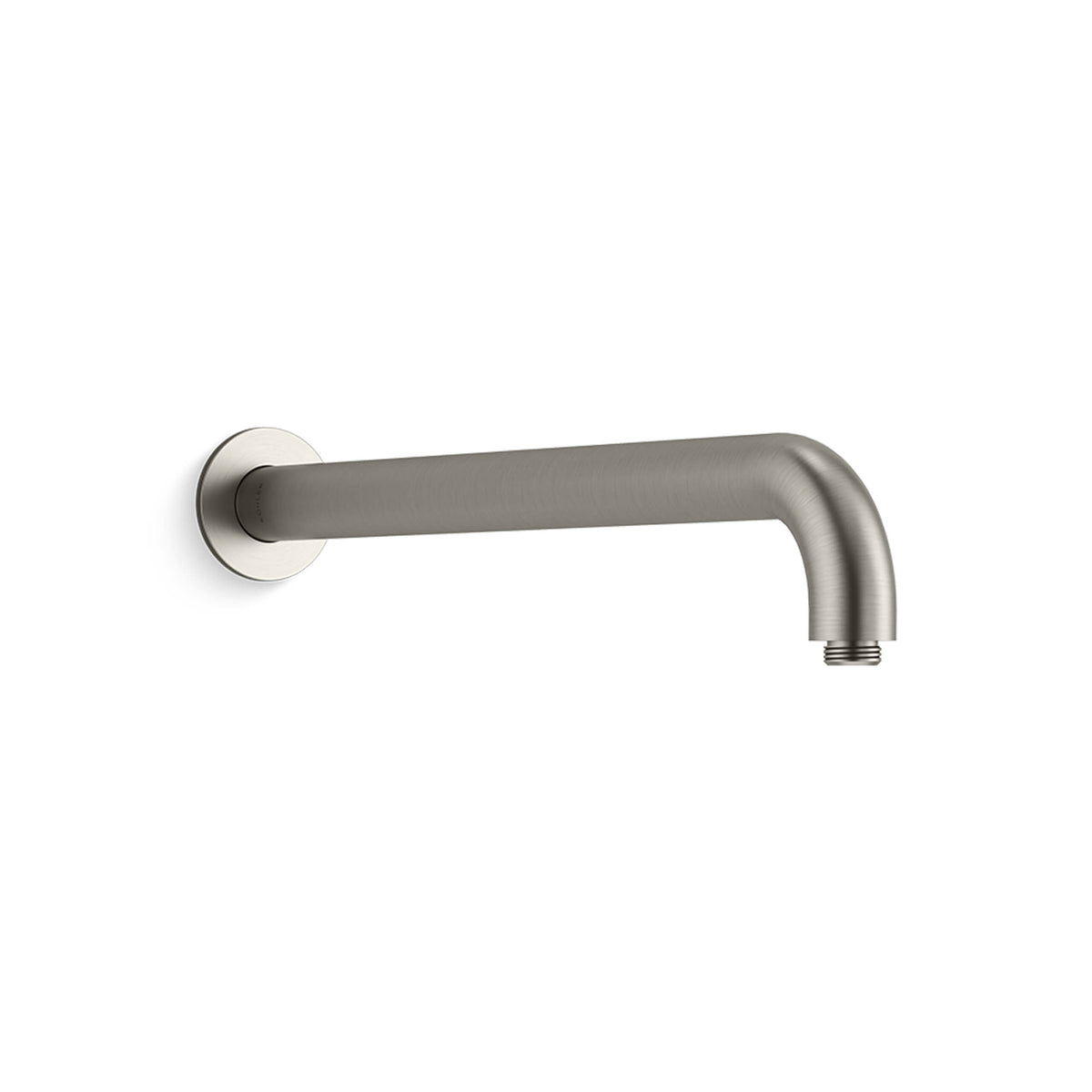 Kohler Shower brushed nickel wall-mounted shower arm by Tilemall with angled elbow and round flange