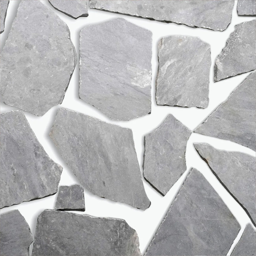 Monaco Marble crazy paving with pale grey marble with pale joints by Tilemall