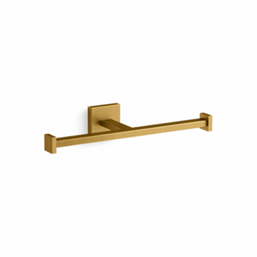 Square Double Toilet Tissue Holder Brushed Brass Bathroom Accessories Kohler Default Title