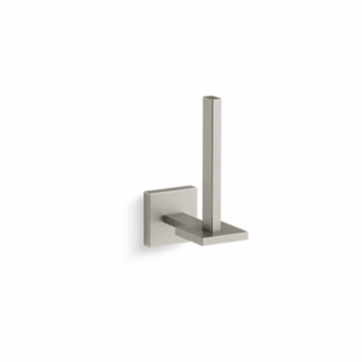 Kohler Square vertical toilet tissue holder in brushed nickel by Tilemall