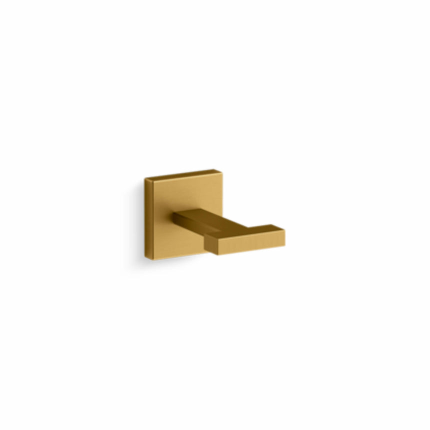 Square Robe Hook Brushed Brass Bathroom Accessories Kohler Default Title
