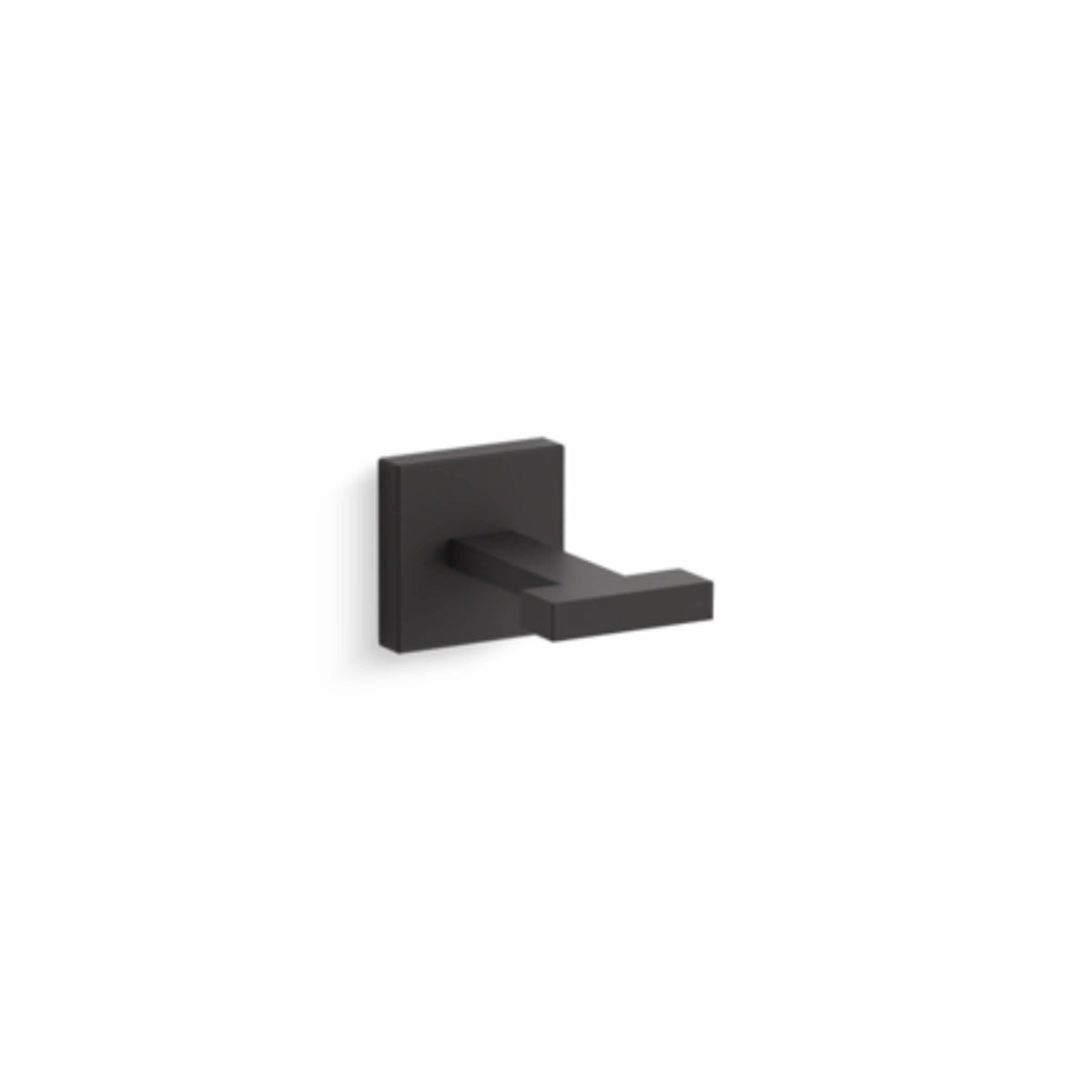 Kohler Square matte black robe hook by Tilemall with angular square design