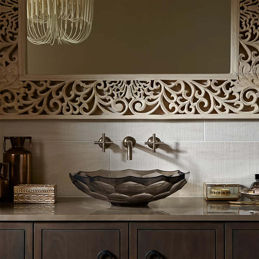 Briolette faceted glass Basin Translucent Doe Bathroom Basin Kohler