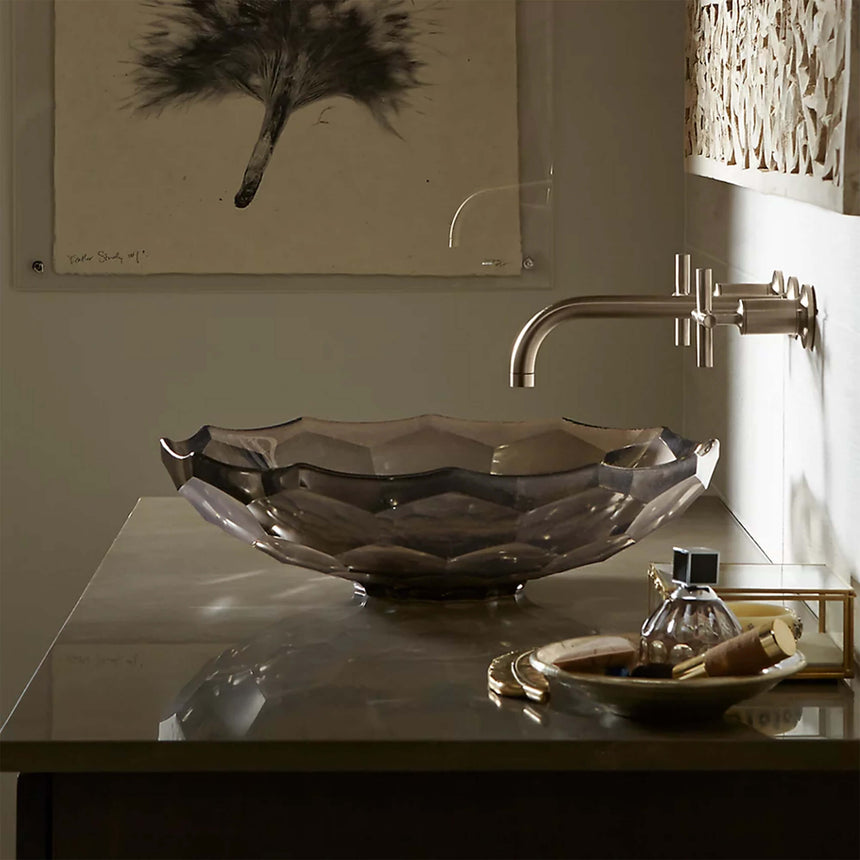 Briolette faceted glass Basin Translucent Doe Bathroom Basin Kohler