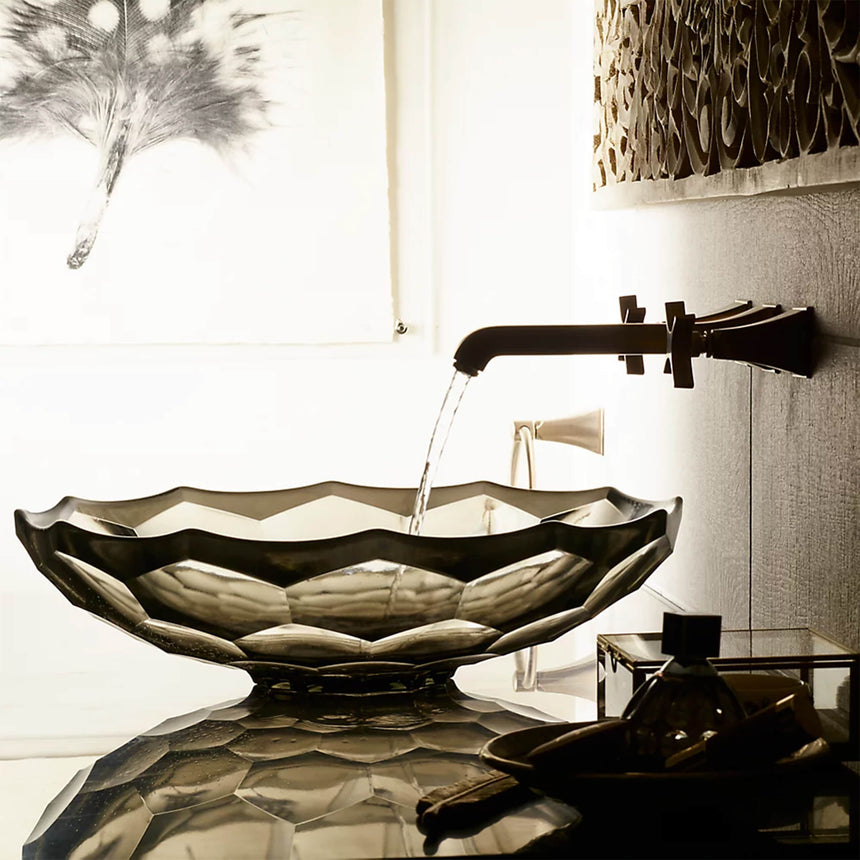 Briolette faceted glass Basin Translucent Doe Bathroom Basin Kohler