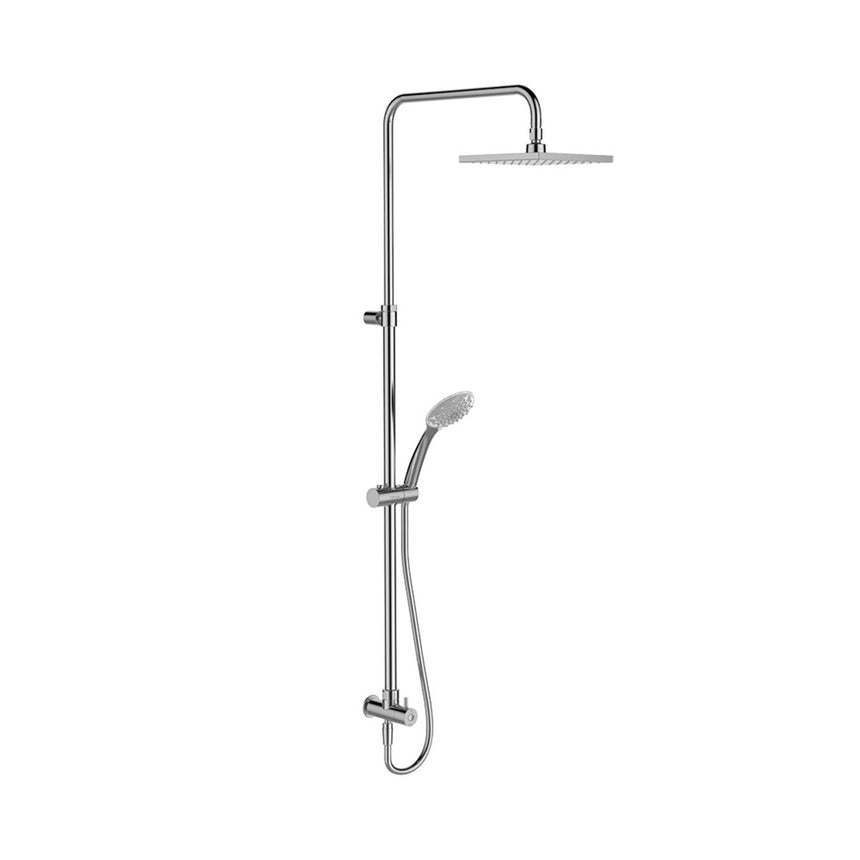 Rain Duet Shower Column with Square Shower Head Chrome Shower Kohler Default Title