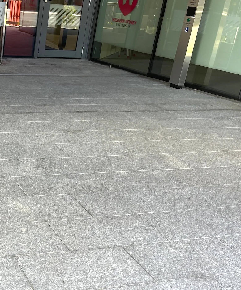 Ocean Grey Granite natural stone surface and installation by Tilemall