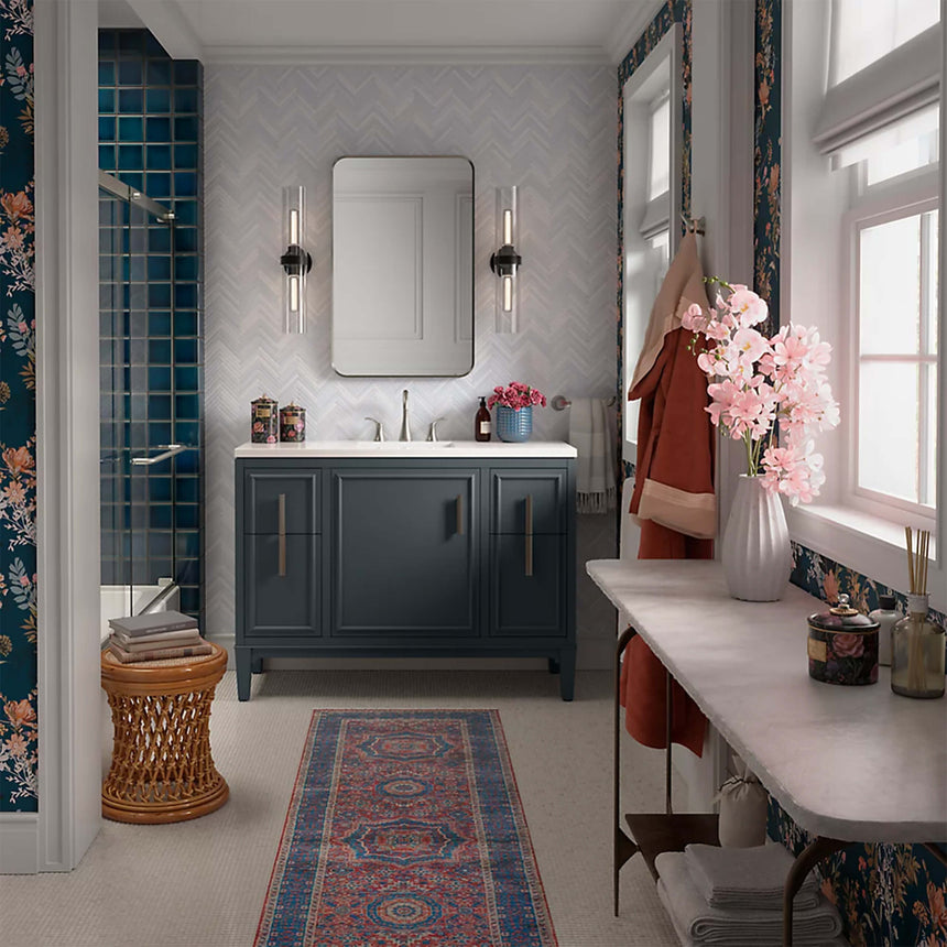 Essential Soft Rectangle Framed Mirror Matte Black Framed Mirror Kohler