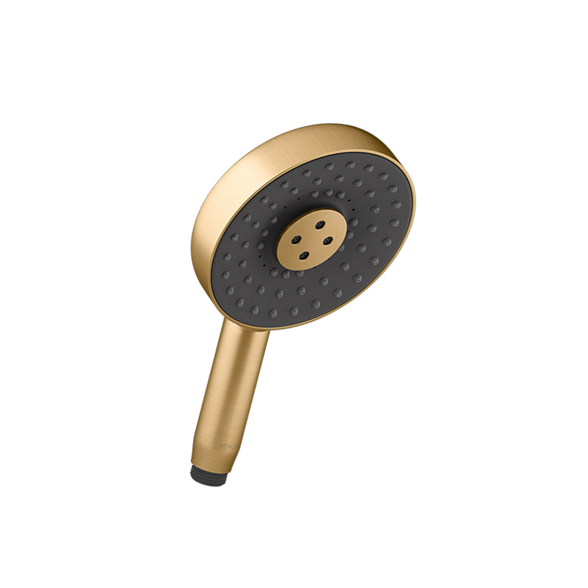Kohler Statement round handshower brushed brass by Tilemall with black spray face