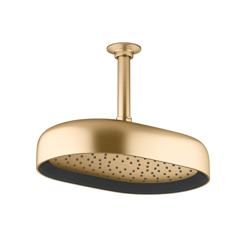 Statement Oblong Rainhead Brushed Brass Shower Kohler Default Title