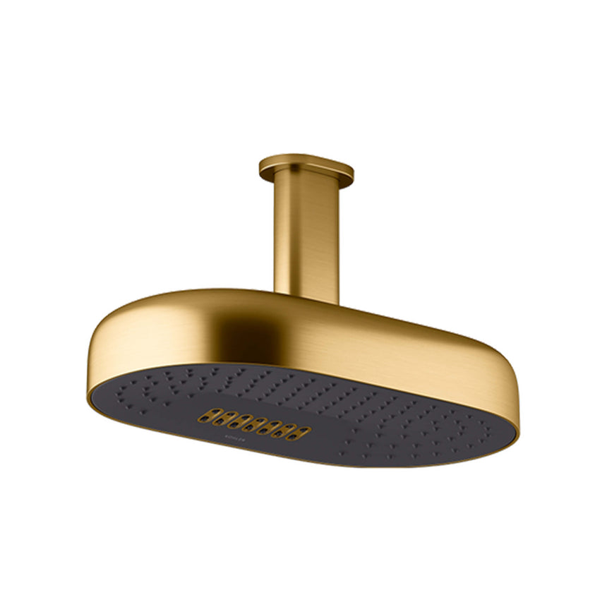 Statement Dual Function Deep Massage Rainhead Brushed Brass Shower Kohler Default Title