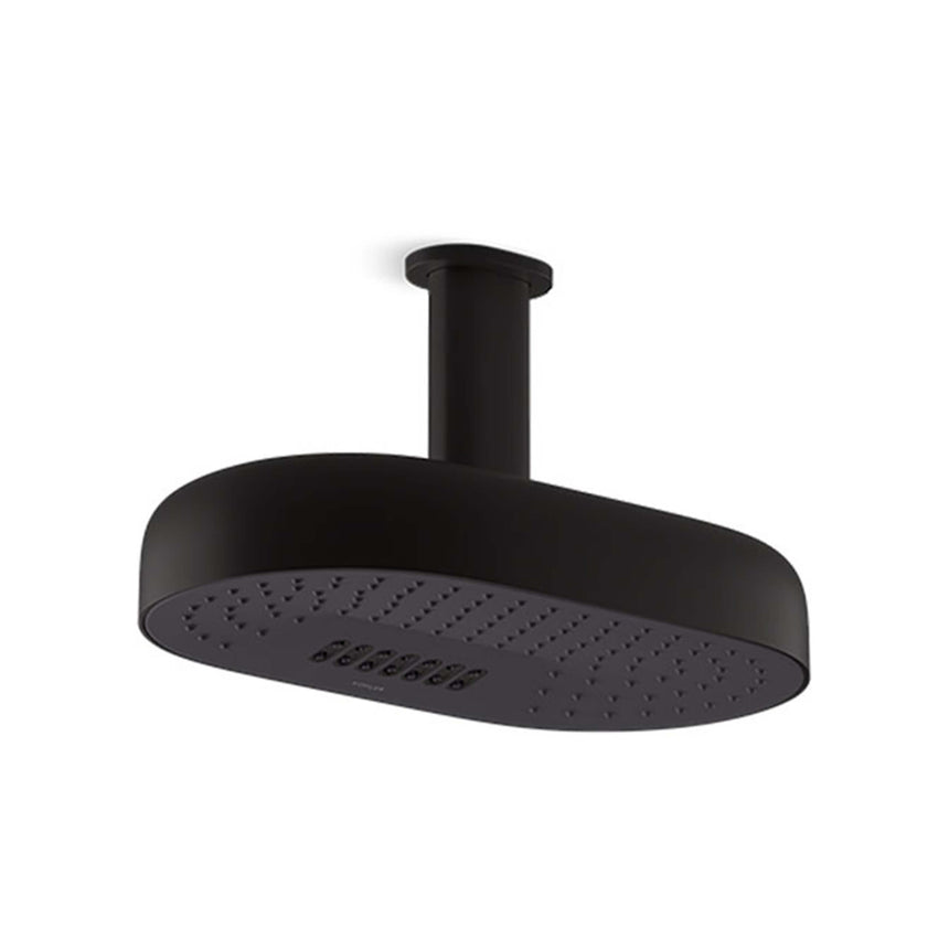 Statement Dual Function Deep Massage Rainhead Matte Black Shower Kohler