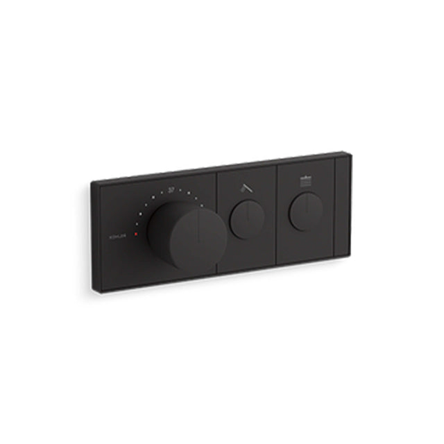 Anthem Recessed Mech Thermostatic Control with Two Outlet Matte Black Shower Kohler Default Title