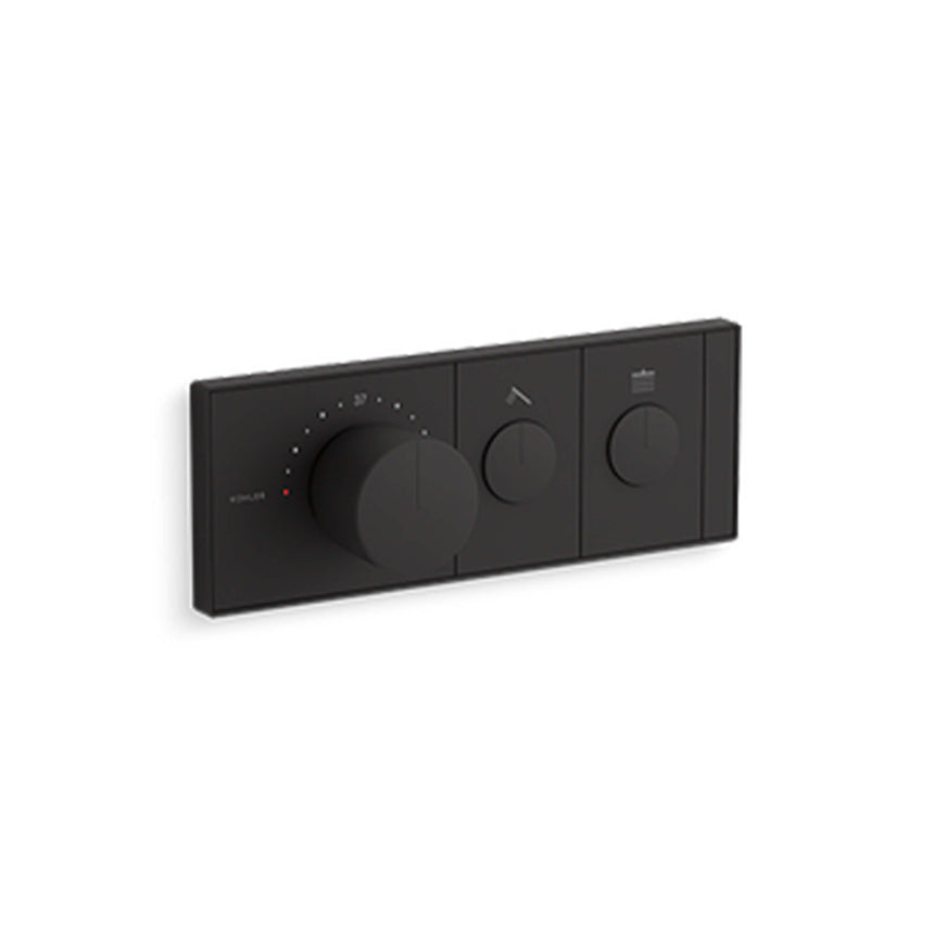 Anthem Recessed Mech Thermostatic Control with Two Outlet Matte Black Shower Kohler Default Title