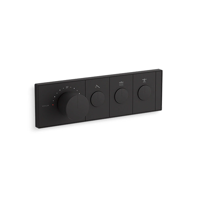 Anthem Recessed Mech Thermostatic Control with Three Outlet Matte Black Shower Kohler Default Title