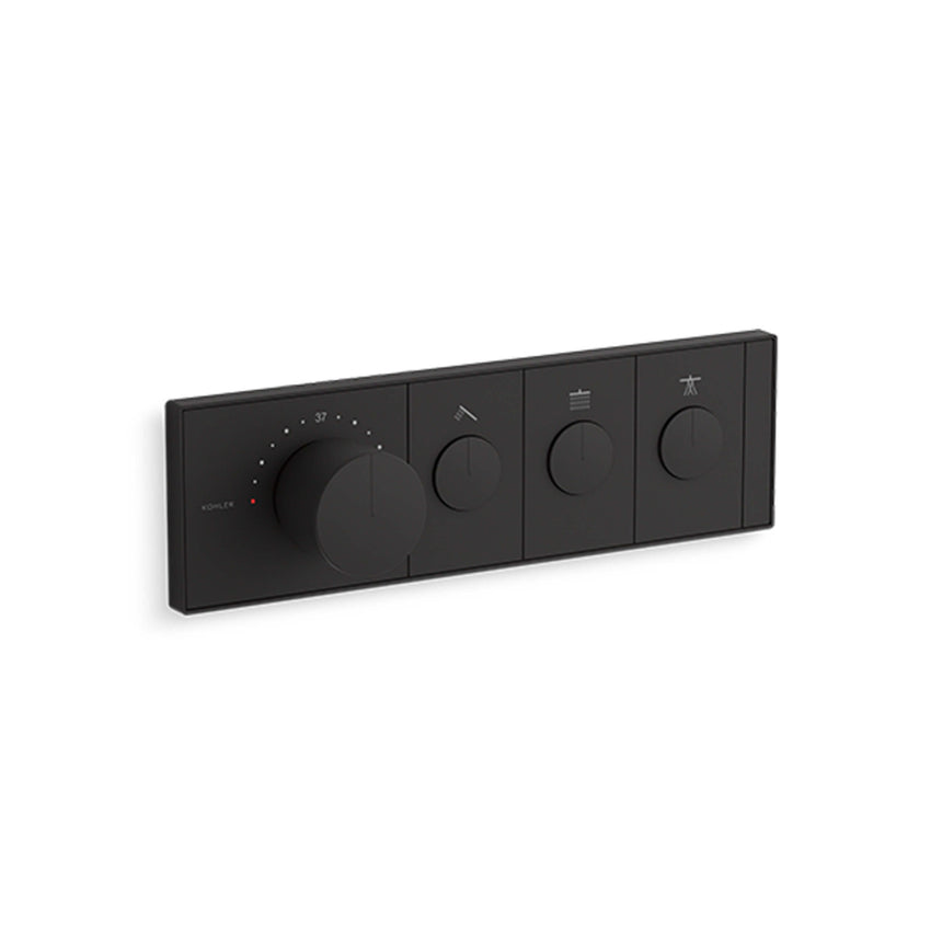 Anthem Recessed Mech Thermostatic Control with Three Outlet Matte Black Shower Kohler Default Title