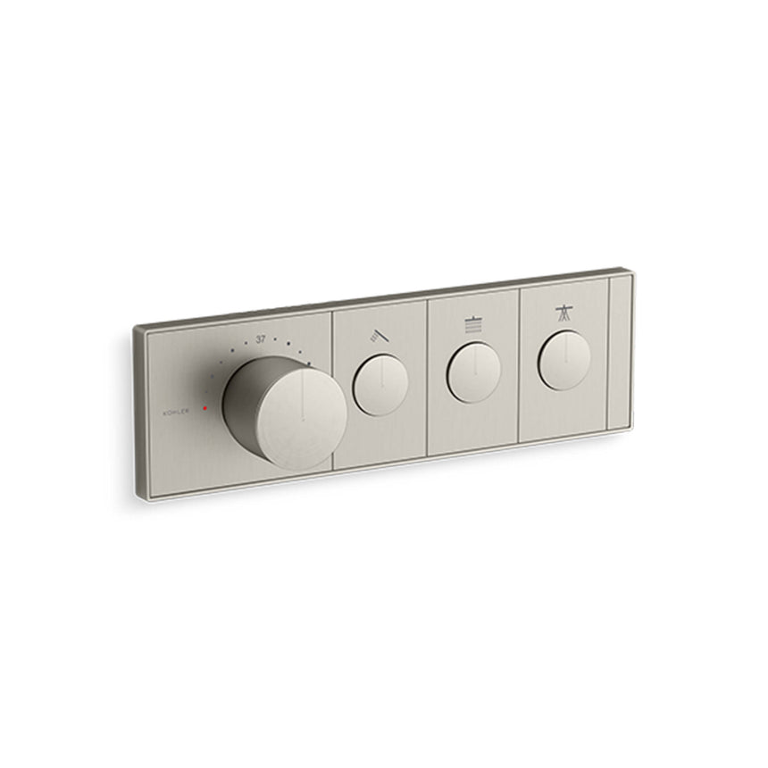 Anthem Recessed Mech Thermostatic Control with Three Outlet Brushed Nickel Shower Kohler Default Title