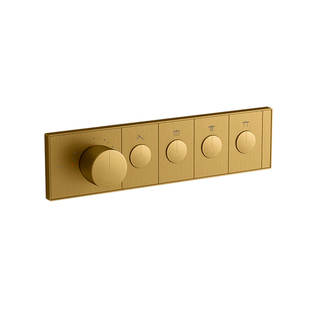 Anthem Recessed Mech Thermostatic Control with Four Outlet Brushed Brass Shower Kohler Default Title