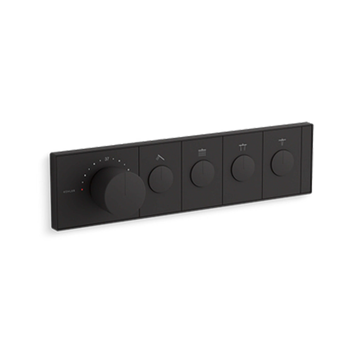 Kohler Anthem matte black recessed thermostatic shower control with four outlets by Tilemall