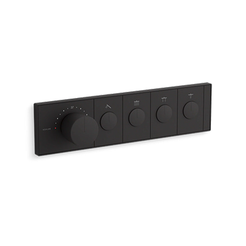 Anthem Recessed Mech Thermostatic Control with Four Outlet Matte Black Shower Kohler Default Title