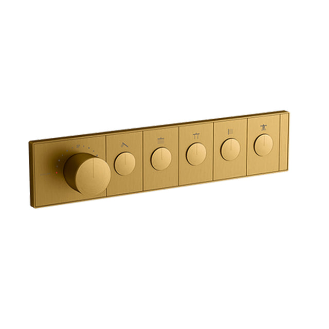 Anthem Recessed Mech Thermostatic Control with Five Outlet Brushed Brass Shower Kohler Default Title