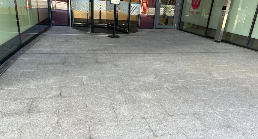 Ocean Grey Granite natural stone surface and installation by Tilemall