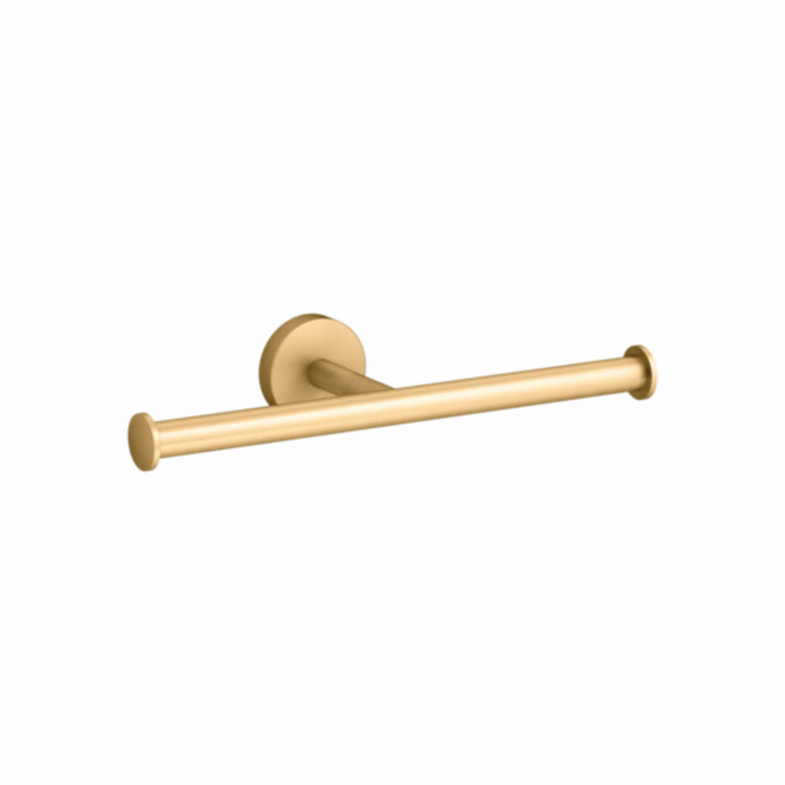 Elate Double Toilet Roll Holder Brushed Brass Bathroom Accessories Kohler Default Title