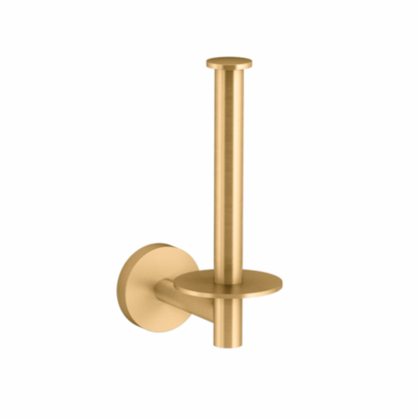 Elate Vertical Toilet Roll Holder Brushed Brass Bathroom Accessories Kohler Default Title