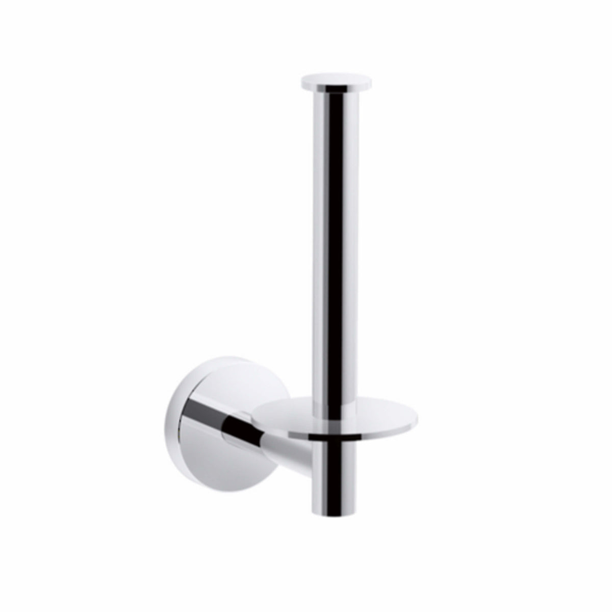 Kohler Elate KL vertical toilet roll holder chrome by Tilemall, wall-mounted with polished finish