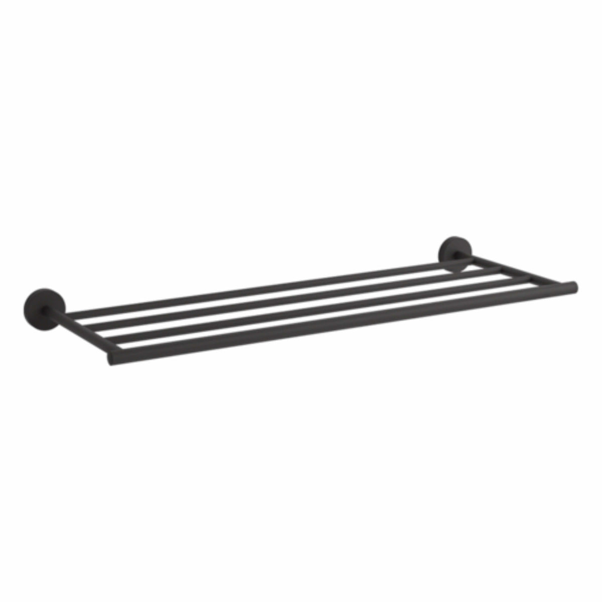 Kohler Elate matte black towel rack with multiple rails and spherical end caps by Tilemall