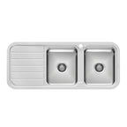 Phoenix 1000 Series Double R/H Bowl Sink W/-Drainer W/-Hole Stainless Steel