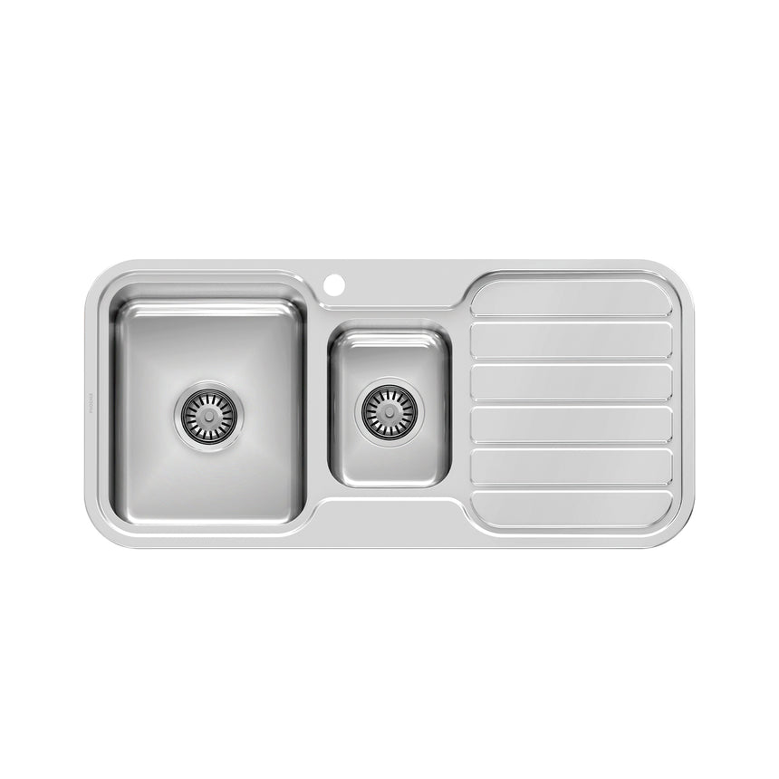 Phoenix 1000 1000mm stainless steel 1-1/3 bowl sink with drainer by Tilemall