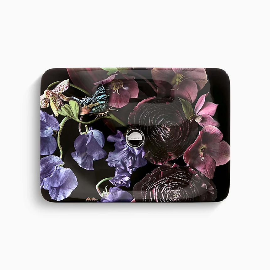 Dutchmaster Rectangle Vessel Basin Midnight Floral Bathroom Basin Kohler Default Title