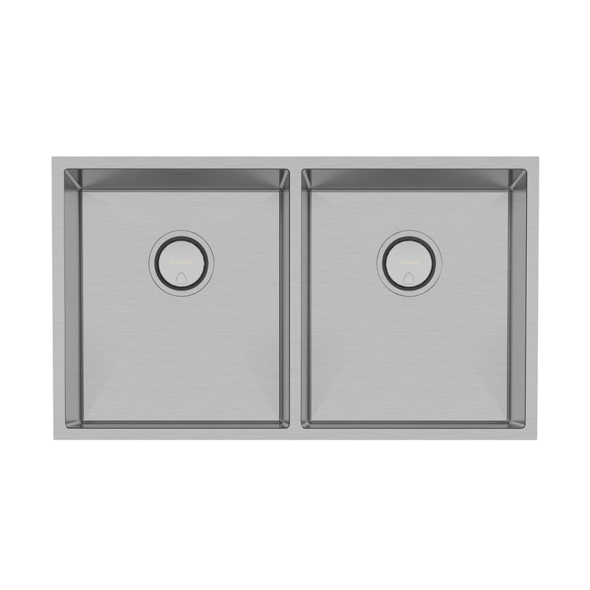 Phoenix 4000 Series 772mm double bowl stainless steel under-mount sink by Tilemall, top view