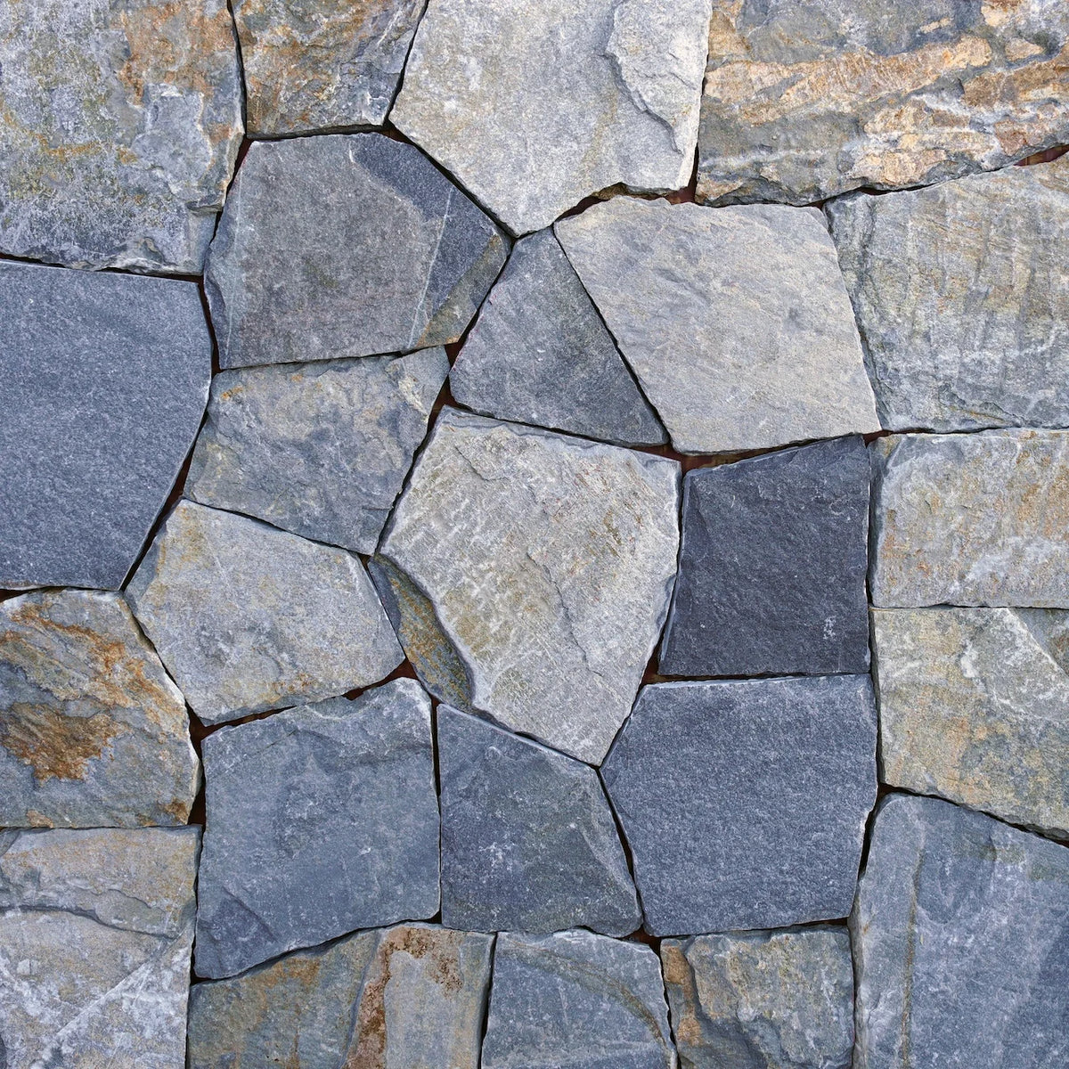 Geneva organic walling with blue-grey split stone — matching corner finish reference by Tilemall