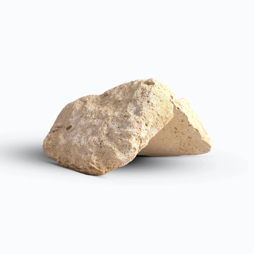 Casa Blanca two beige walling stone samples showing rough surfaces by Tilemall