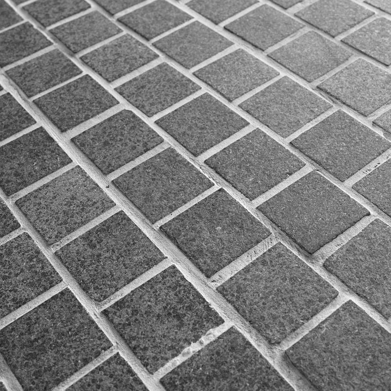 Raven Black Granite mesh-backed sheet layout by Tilemall
