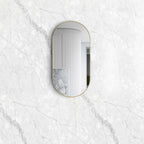 Noosa Framed Mirror 900x450mm Oval Brushed Yellow Gold
